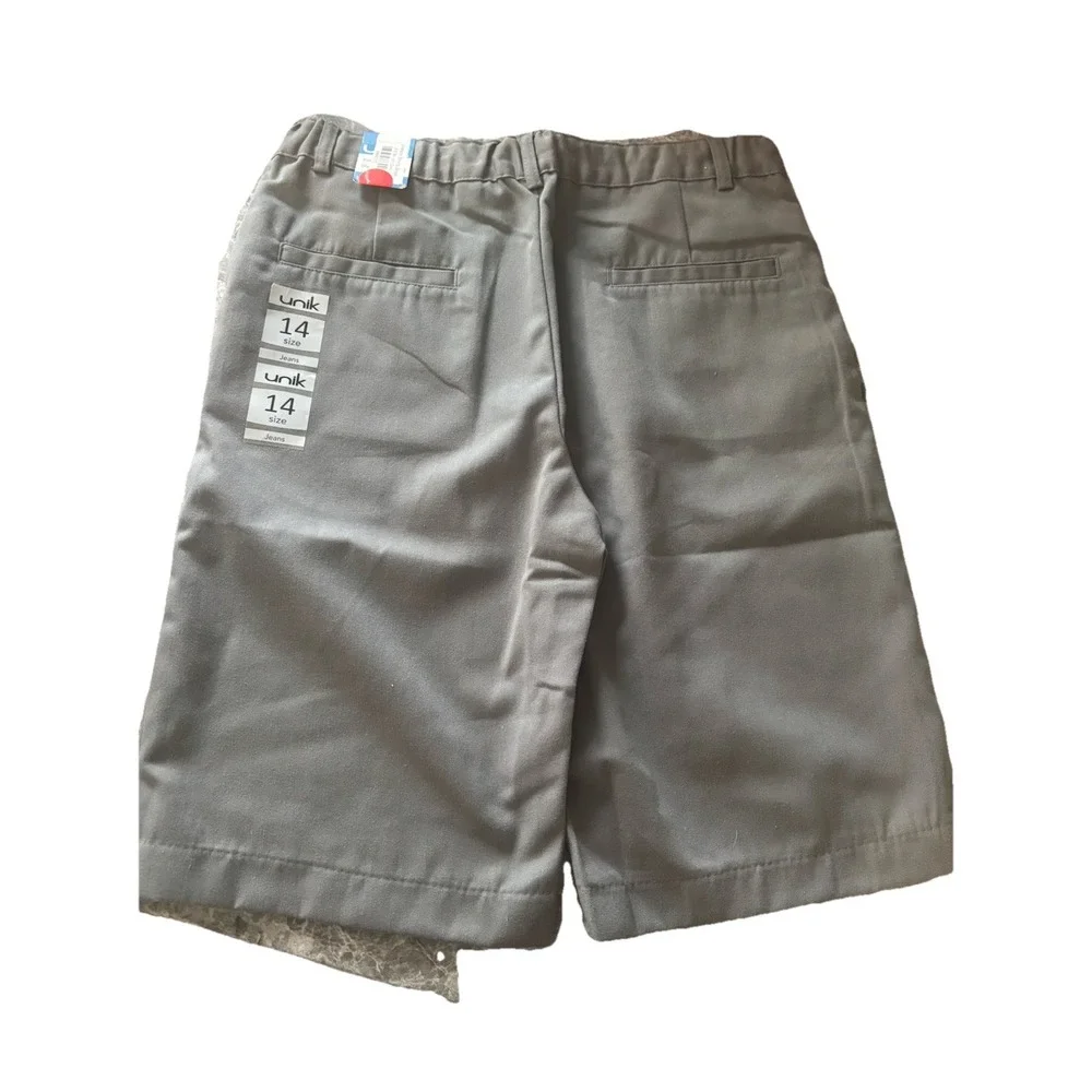 Unik Boys Gray Size 14 Uniform Shorts 10.75